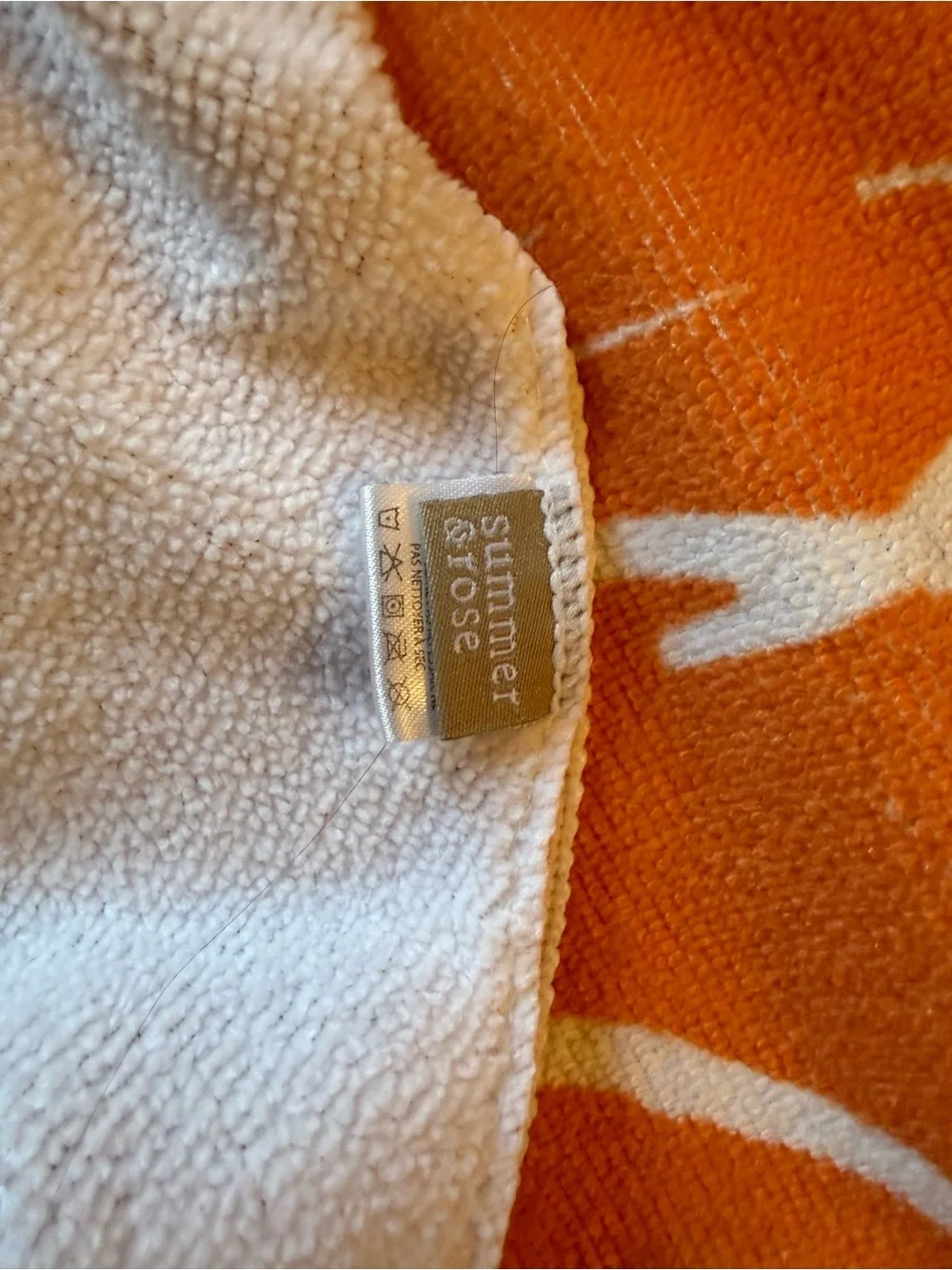 🍊 Summer & Rose Orange Floral Outdoor Roundie Towel Tropical 57”